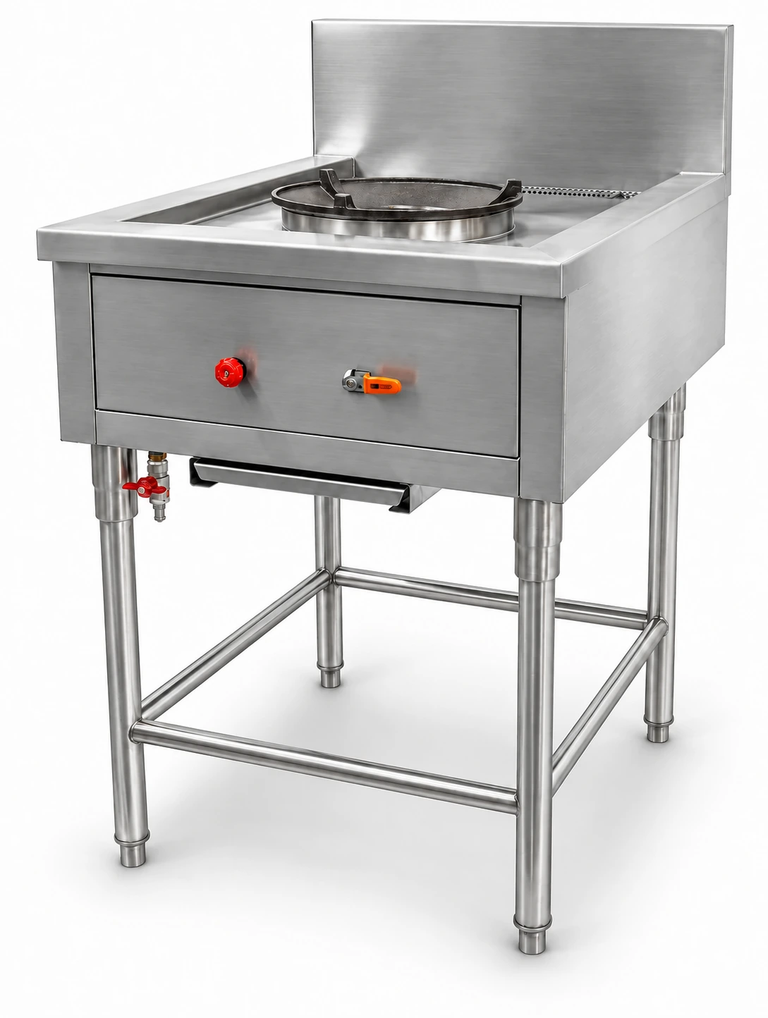 FEROMADE Thai single-burner stove with bare stainless-steel leg ends on a white background