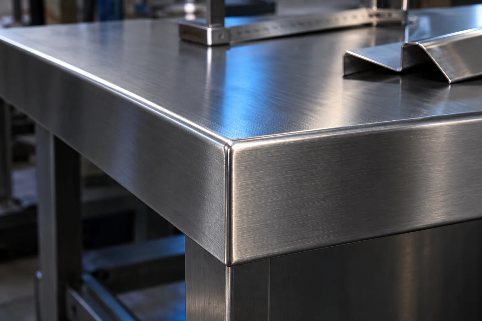 Illustrative study of a stainless steel folded edge